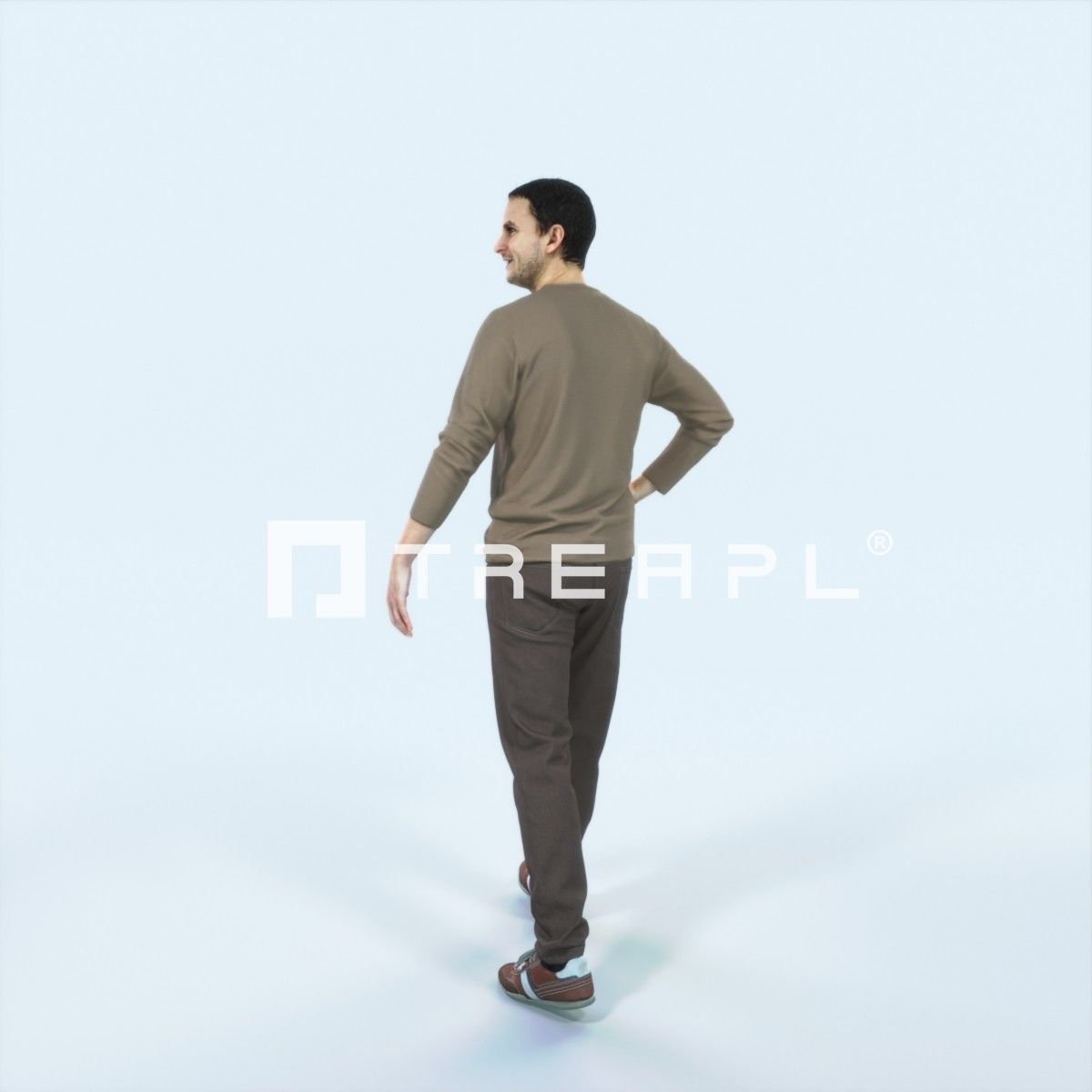 Jest 17L Listening walking Casual Man Low-poly 3D model_4