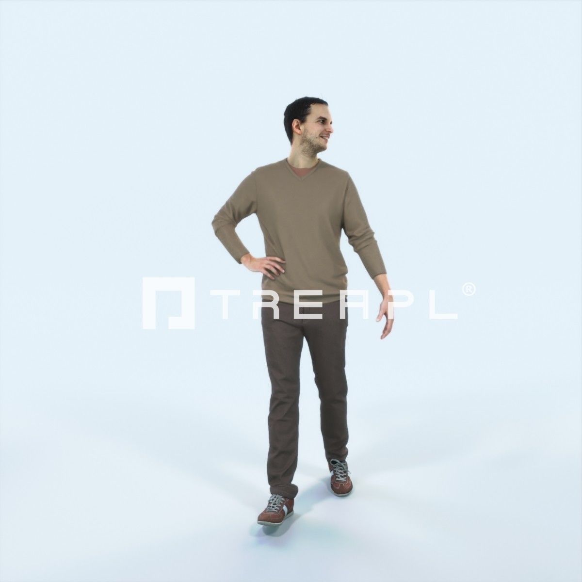 Jest 17L Listening walking Casual Man Low-poly 3D model_1