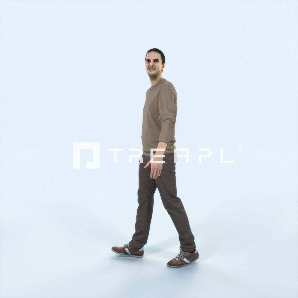 Jest 17L Listening walking Casual Man Low-poly 3D model_5