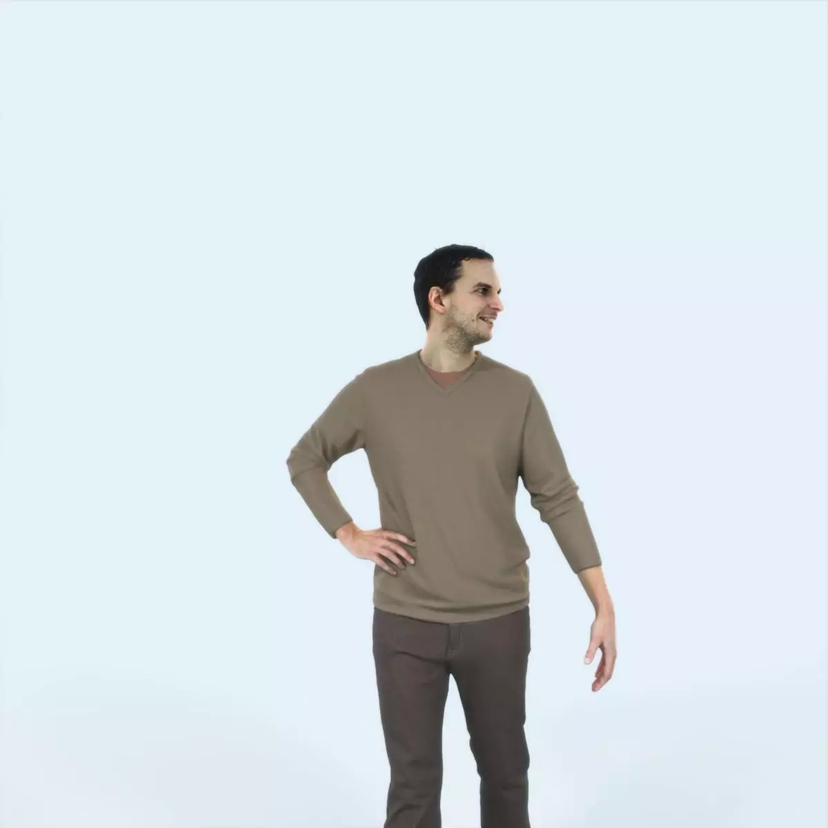Jest 17L Listening walking Casual Man Low-poly 3D model_0