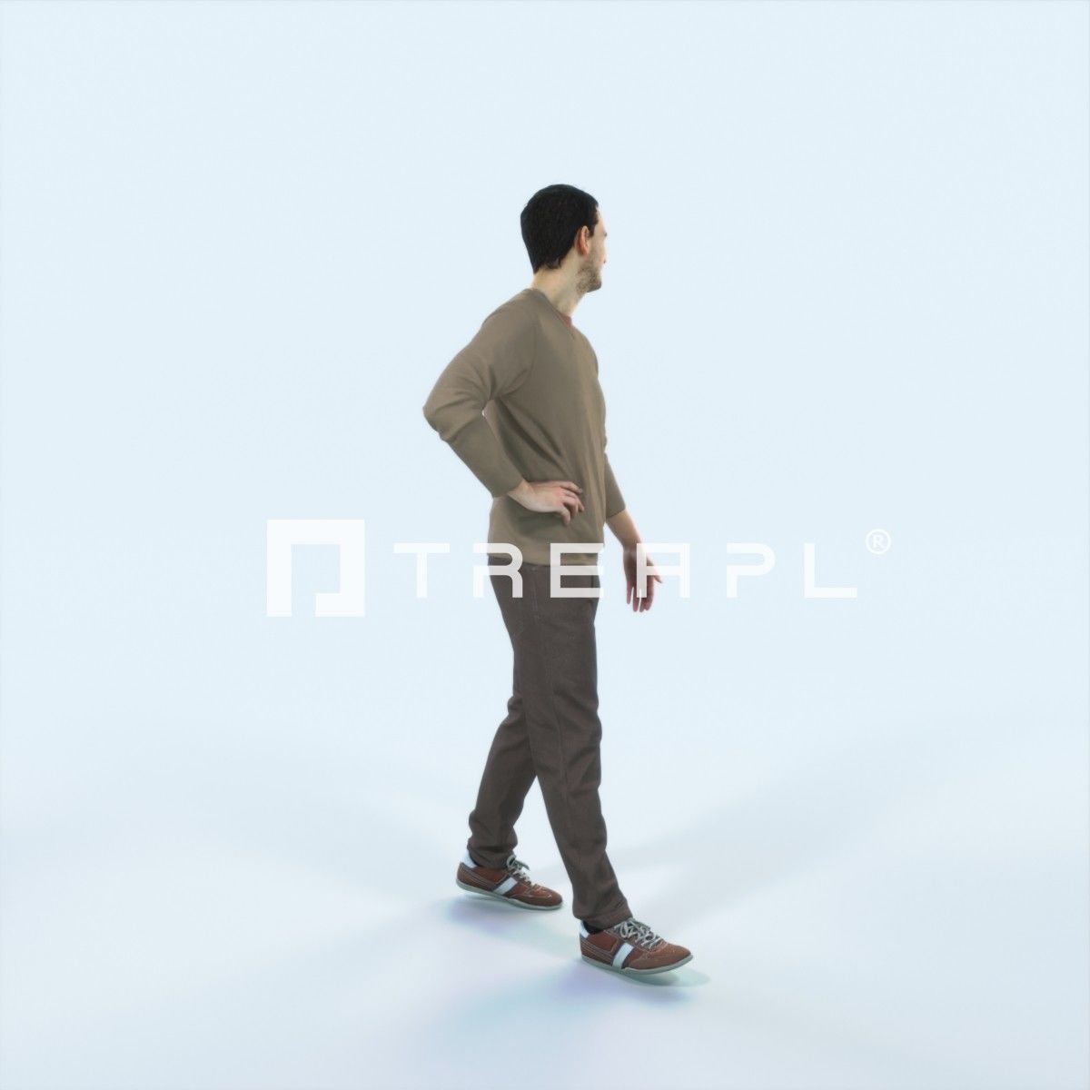 Jest 17L Listening walking Casual Man Low-poly 3D model_2