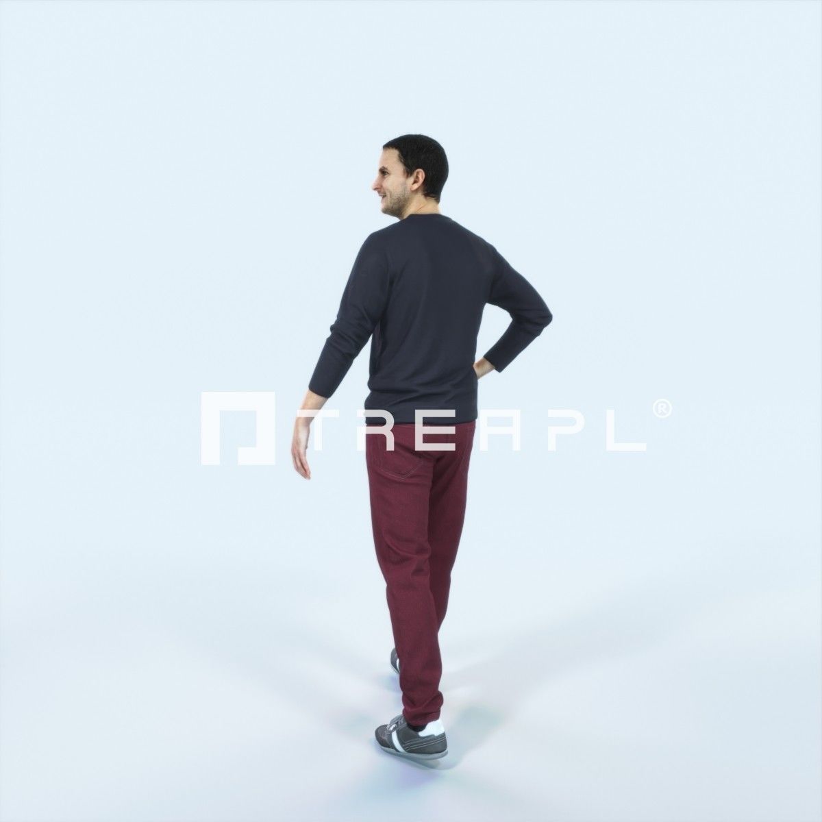 Jest 17I Listening walking Casual Man Low-poly 3D model_4