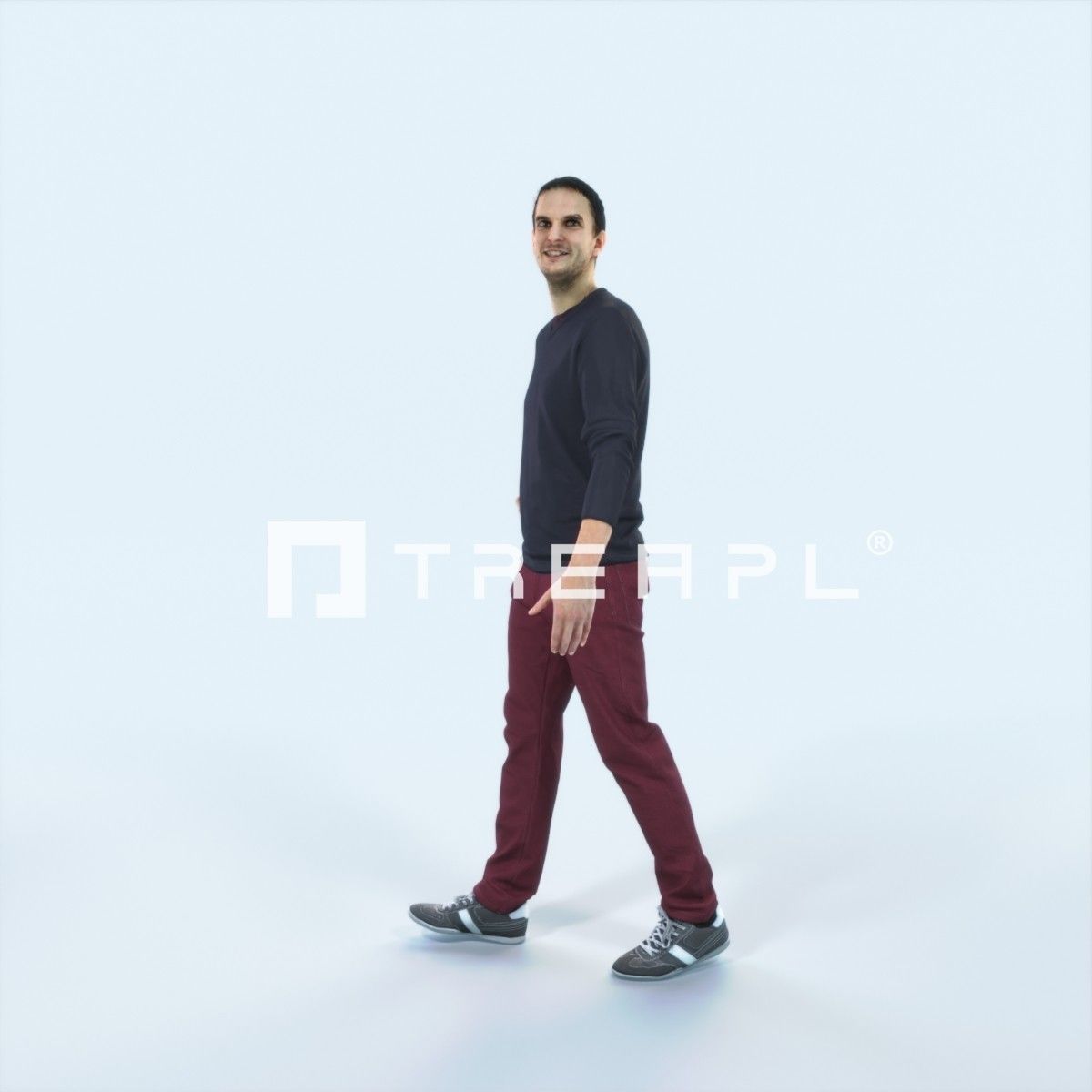 Jest 17I Listening walking Casual Man Low-poly 3D model_5