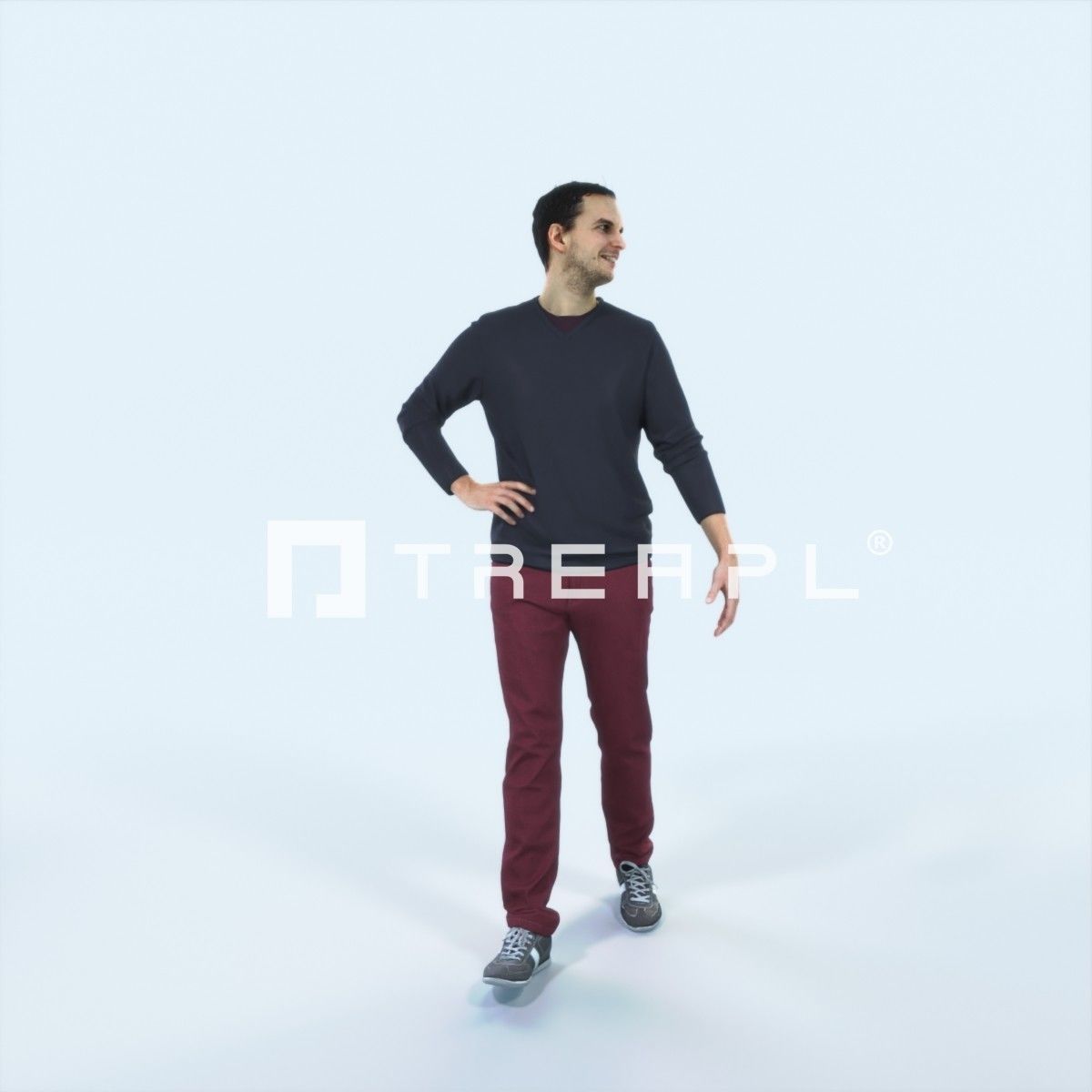 Jest 17I Listening walking Casual Man Low-poly 3D model_1