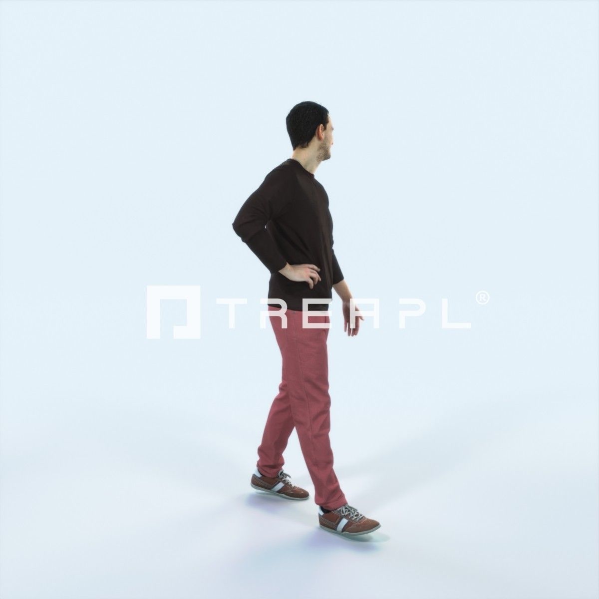 Jest 17G Listening walking Casual Man Low-poly 3D model_2