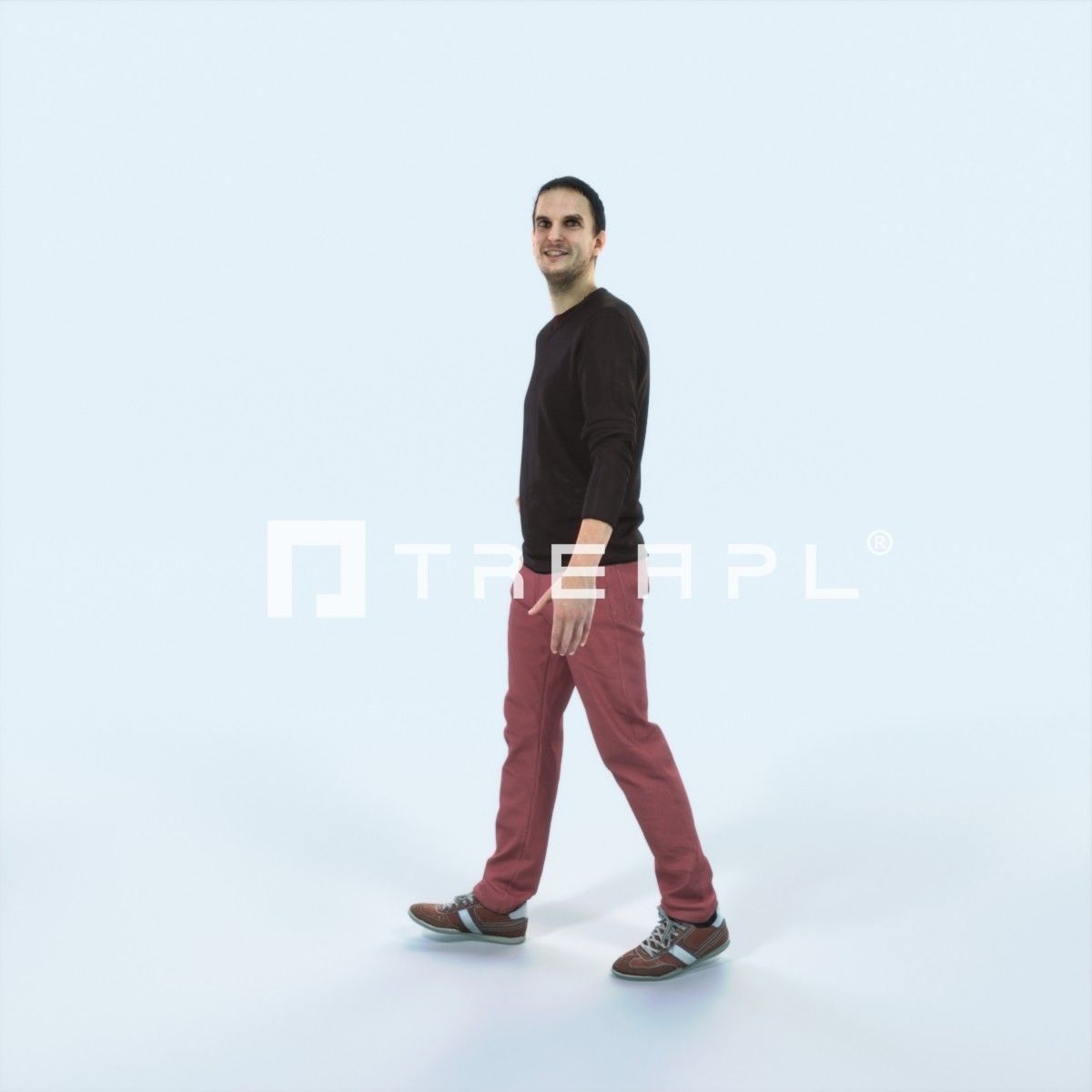 Jest 17G Listening walking Casual Man Low-poly 3D model_5