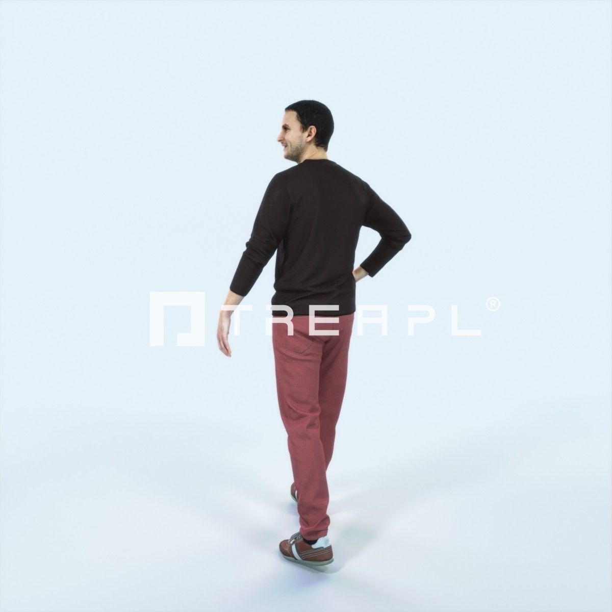 Jest 17G Listening walking Casual Man Low-poly 3D model_4