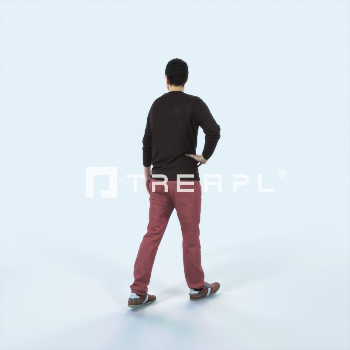 Jest 17G Listening walking Casual Man Low-poly 3D model_3