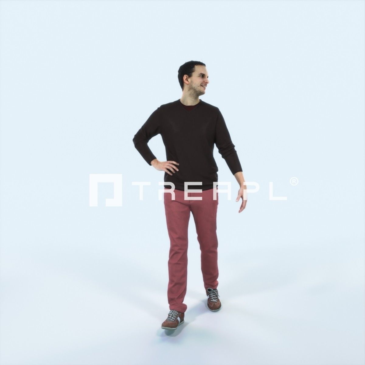 Jest 17G Listening walking Casual Man Low-poly 3D model_1