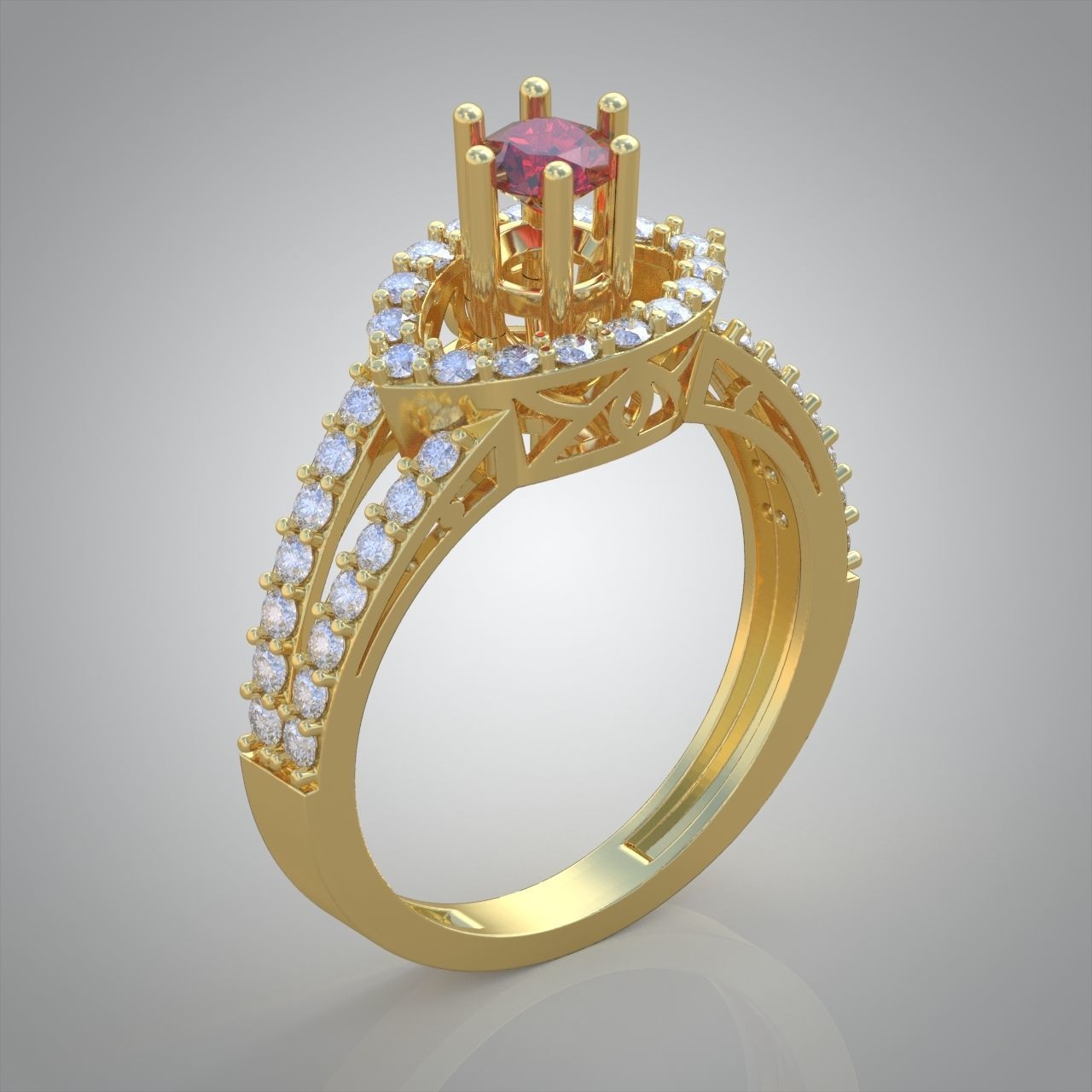 Diamond ring 0348 3D printable model 3D print model_6