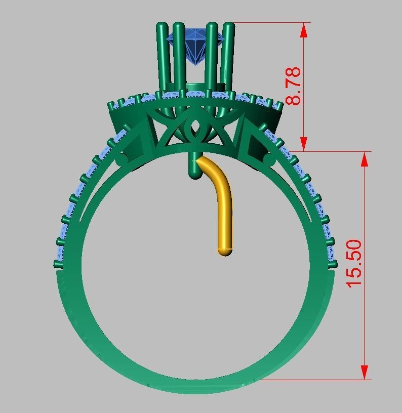 Diamond ring 0348 3D printable model 3D print model_12