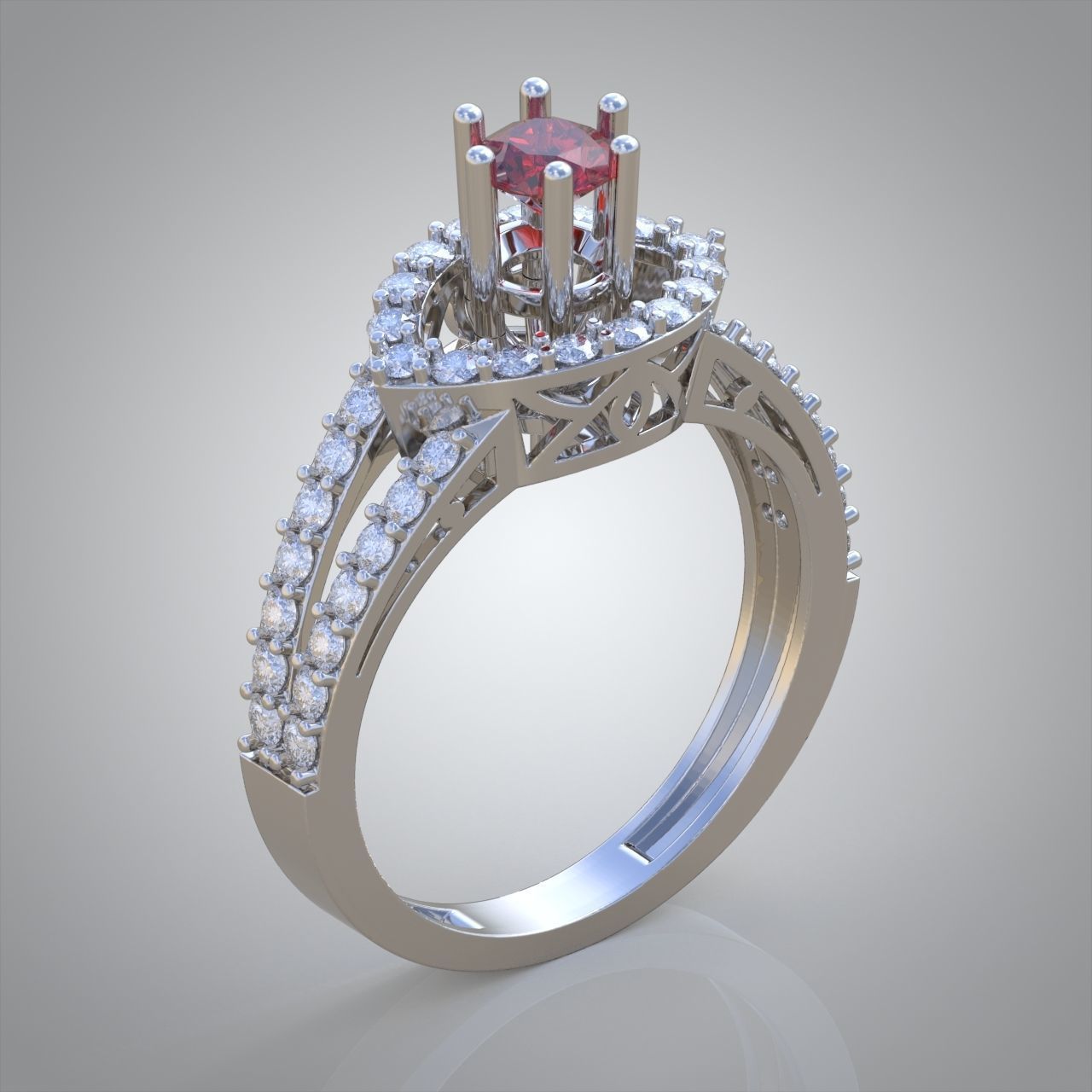Diamond ring 0348 3D printable model 3D print model_7