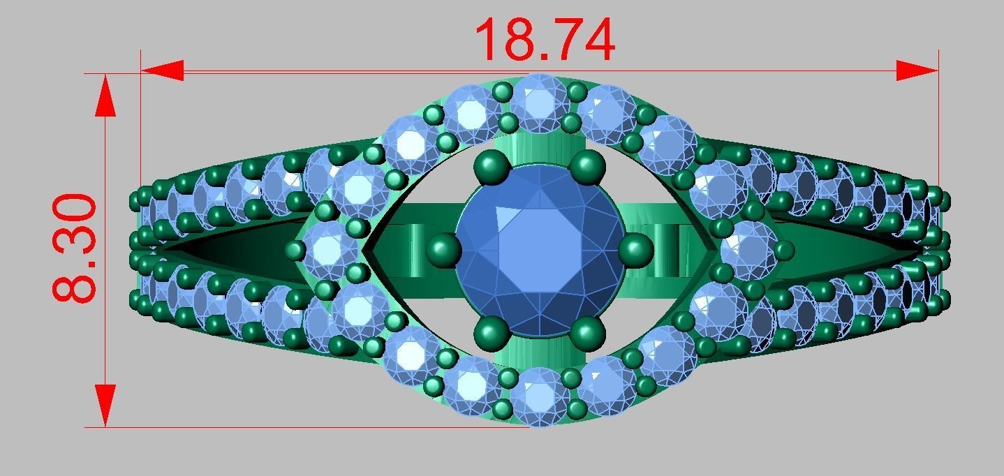 Diamond ring 0348 3D printable model 3D print model_14