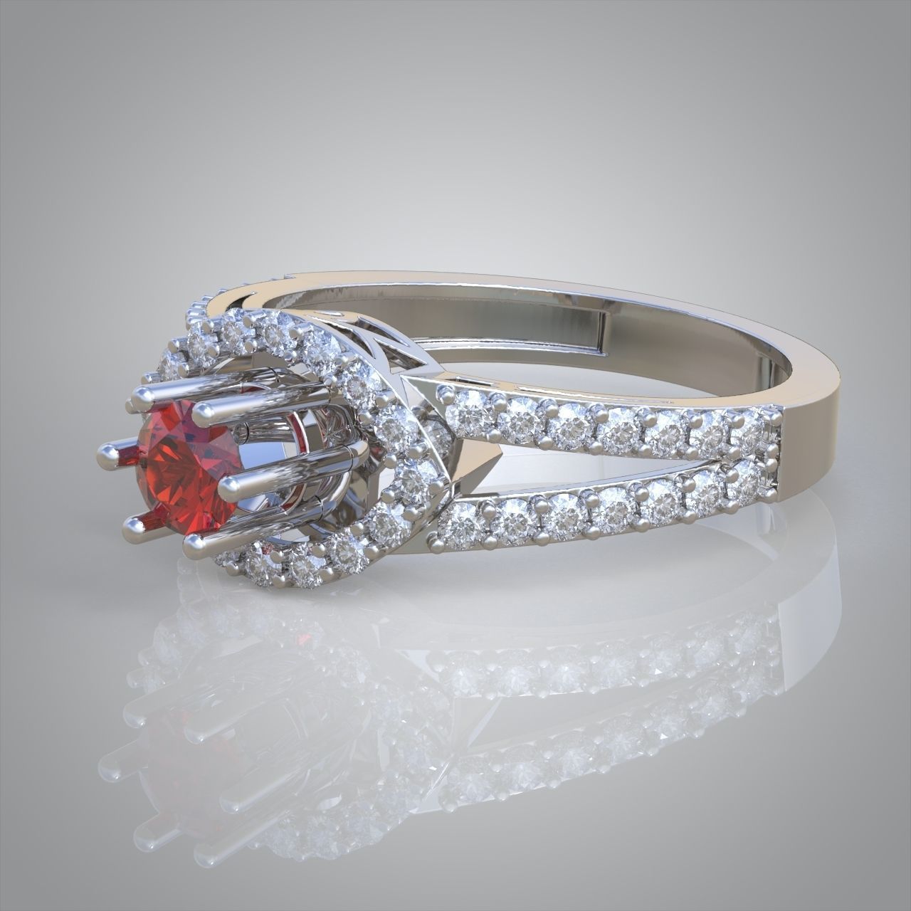 Diamond ring 0348 3D printable model 3D print model_1