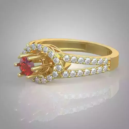 Diamond ring 0348 3D printable model 