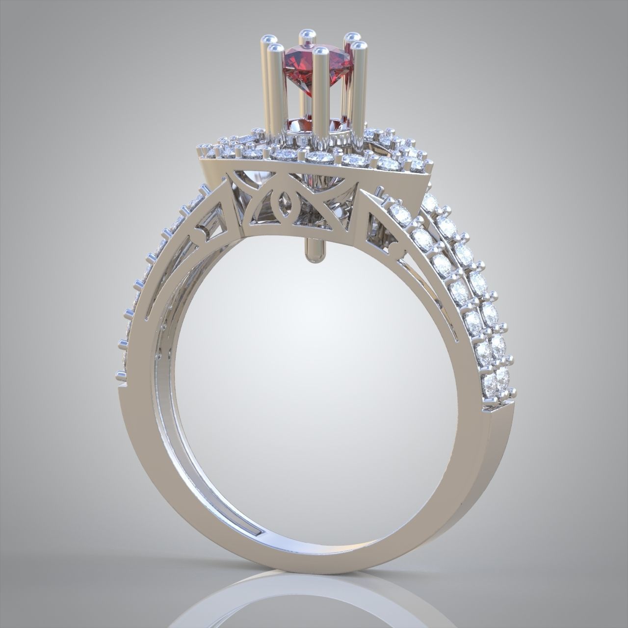 Diamond ring 0348 3D printable model 3D print model_4