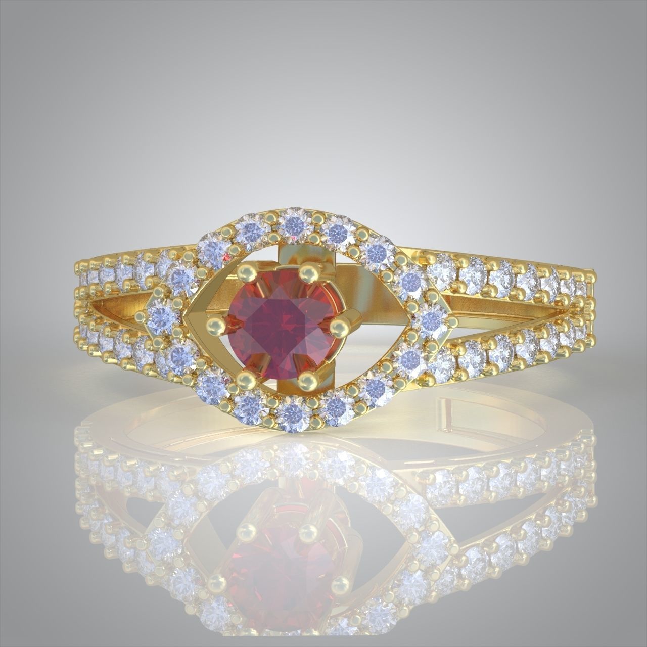 Diamond ring 0348 3D printable model 3D print model_9