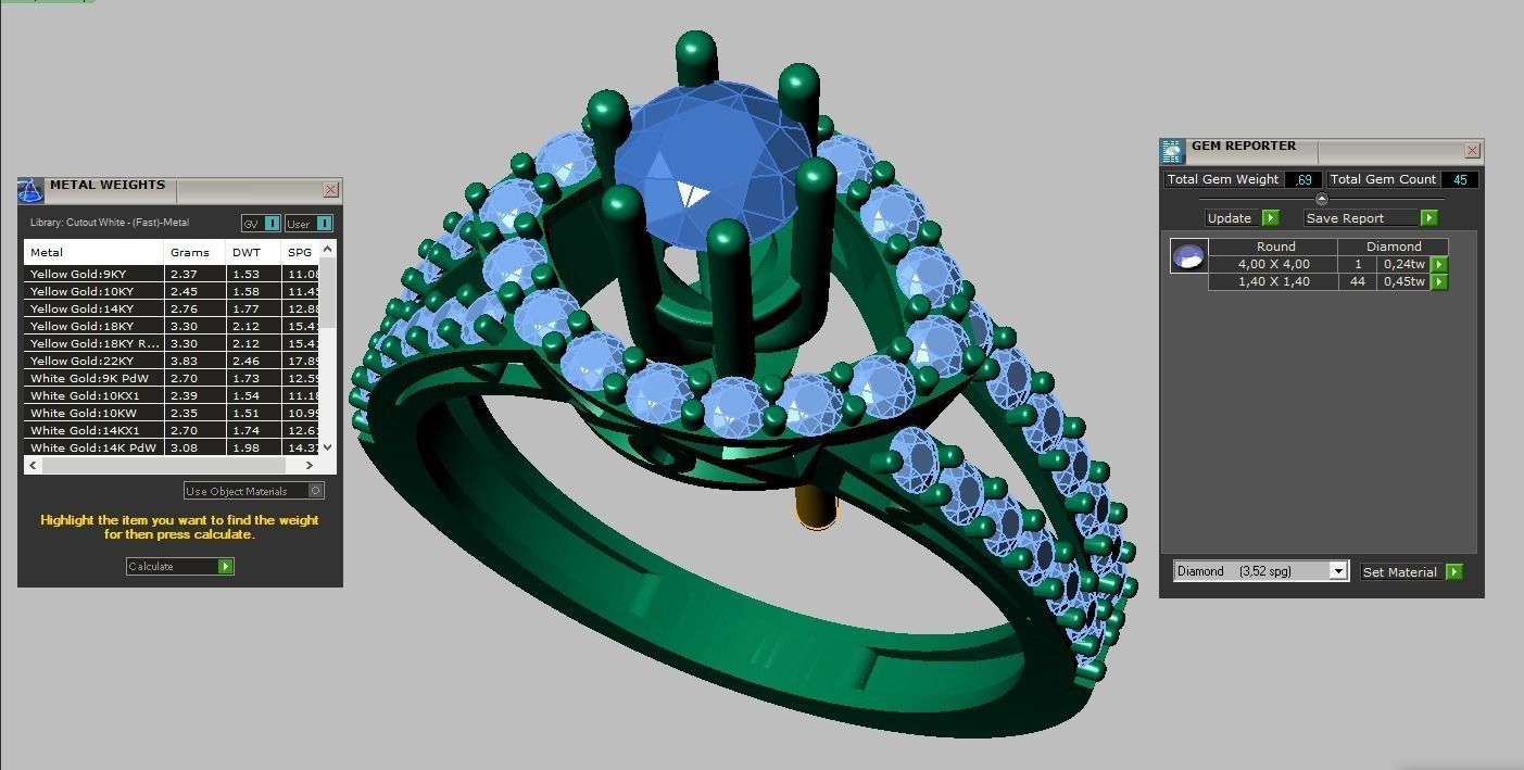 Diamond ring 0348 3D printable model 3D print model_15