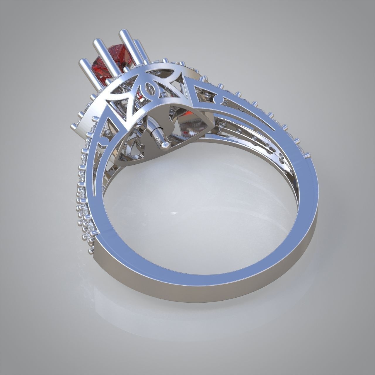 Diamond ring 0348 3D printable model 3D print model_10