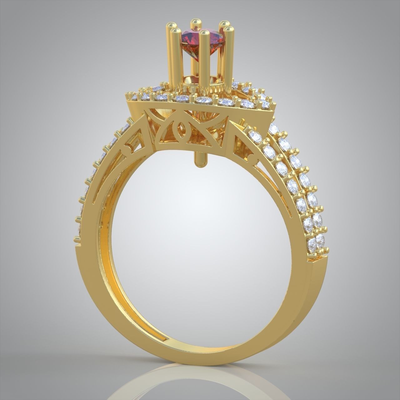 Diamond ring 0348 3D printable model 3D print model_5