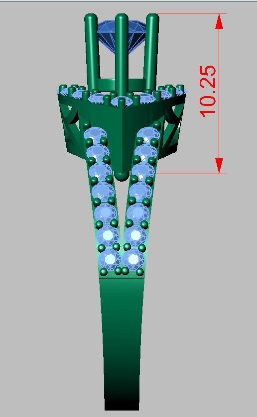 Diamond ring 0348 3D printable model 3D print model_13