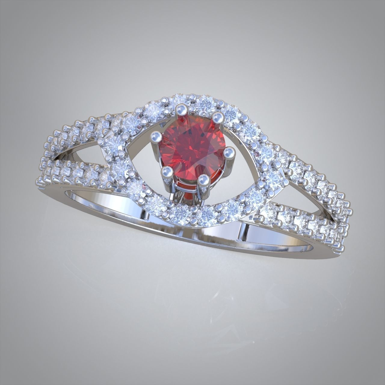 Diamond ring 0348 3D printable model 3D print model_3