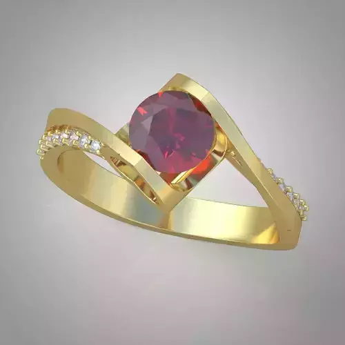 Diamond ring 0349 3D printable model Free 3D print model