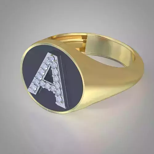 A Letter ring 0351 3D printable model
