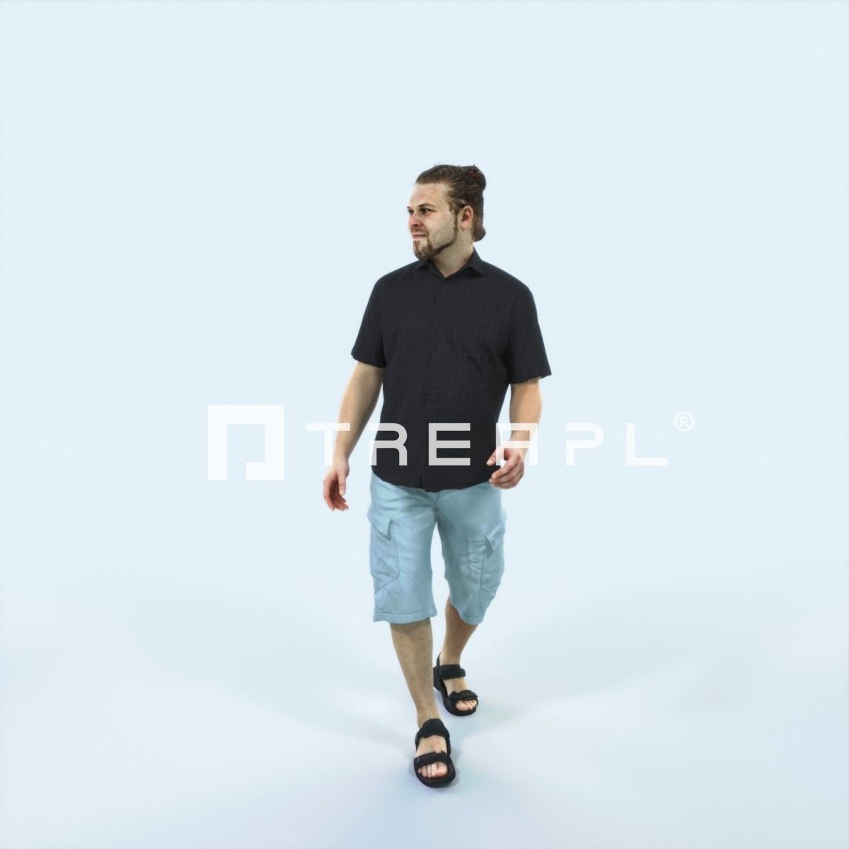 Keen 07K Listening Summer walking Casual Man Low-poly 3D model_1