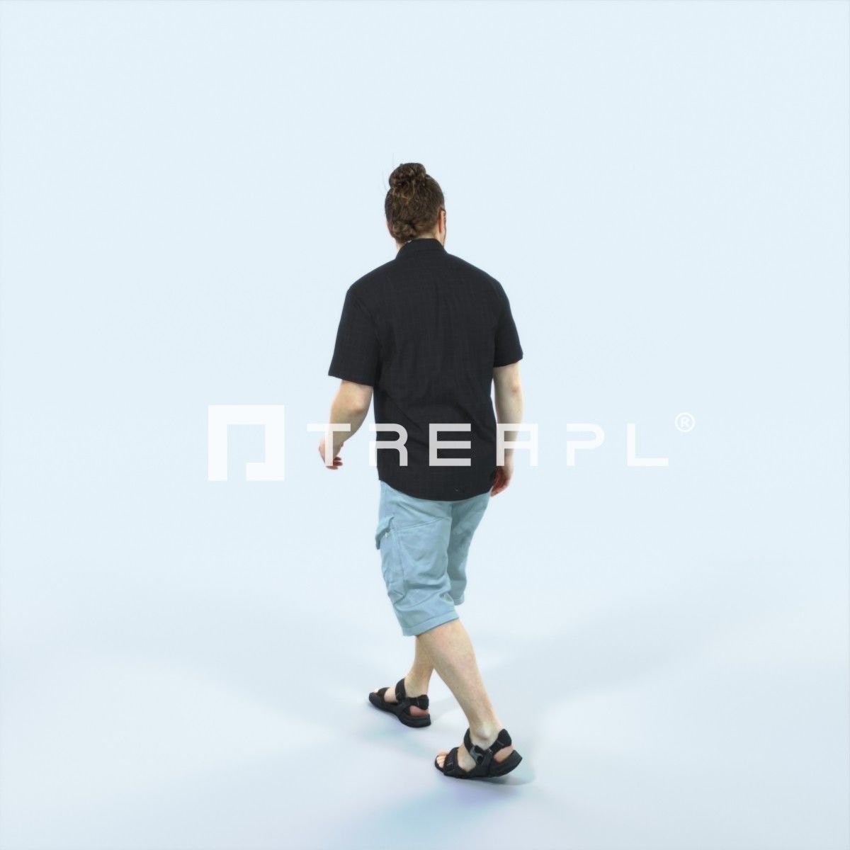 Keen 07K Listening Summer walking Casual Man Low-poly 3D model_4
