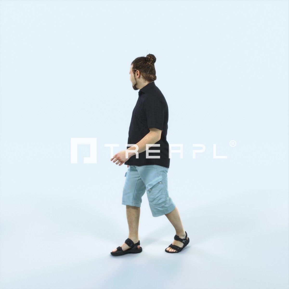 Keen 07K Listening Summer walking Casual Man Low-poly 3D model_5