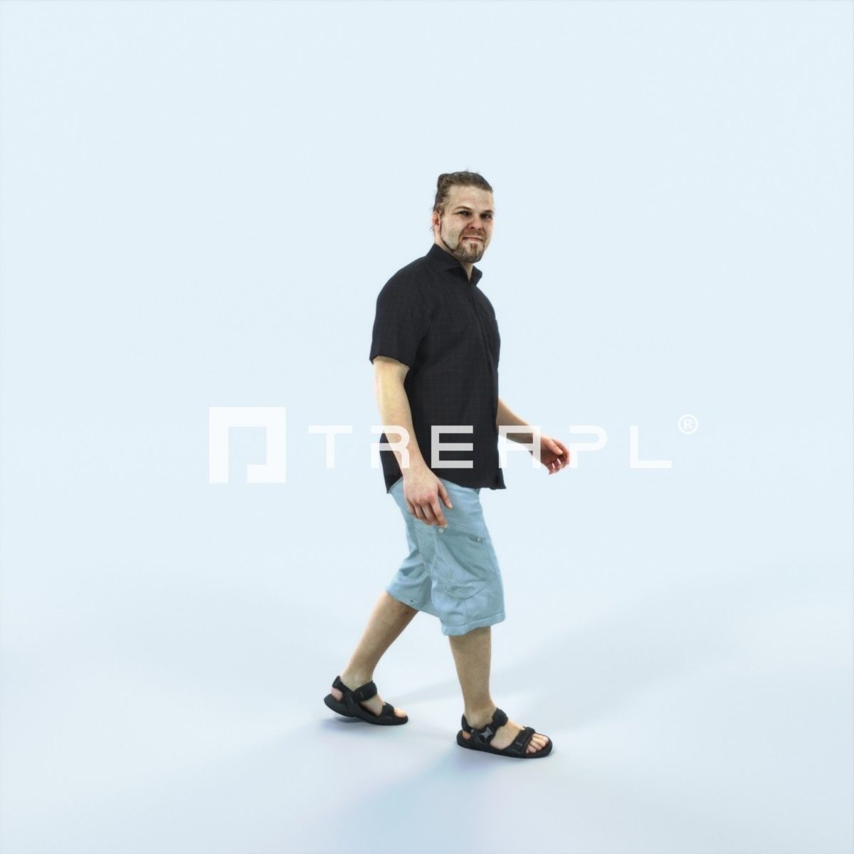 Keen 07K Listening Summer walking Casual Man Low-poly 3D model_2