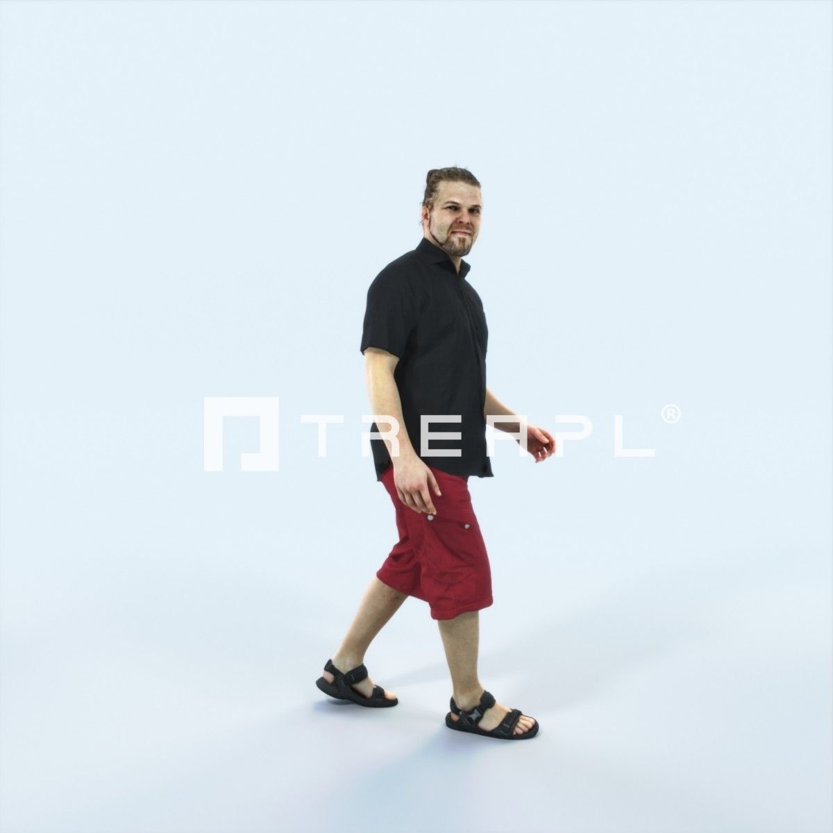 Keen 07E Listening Summer walking Casual Man Low-poly 3D model_2