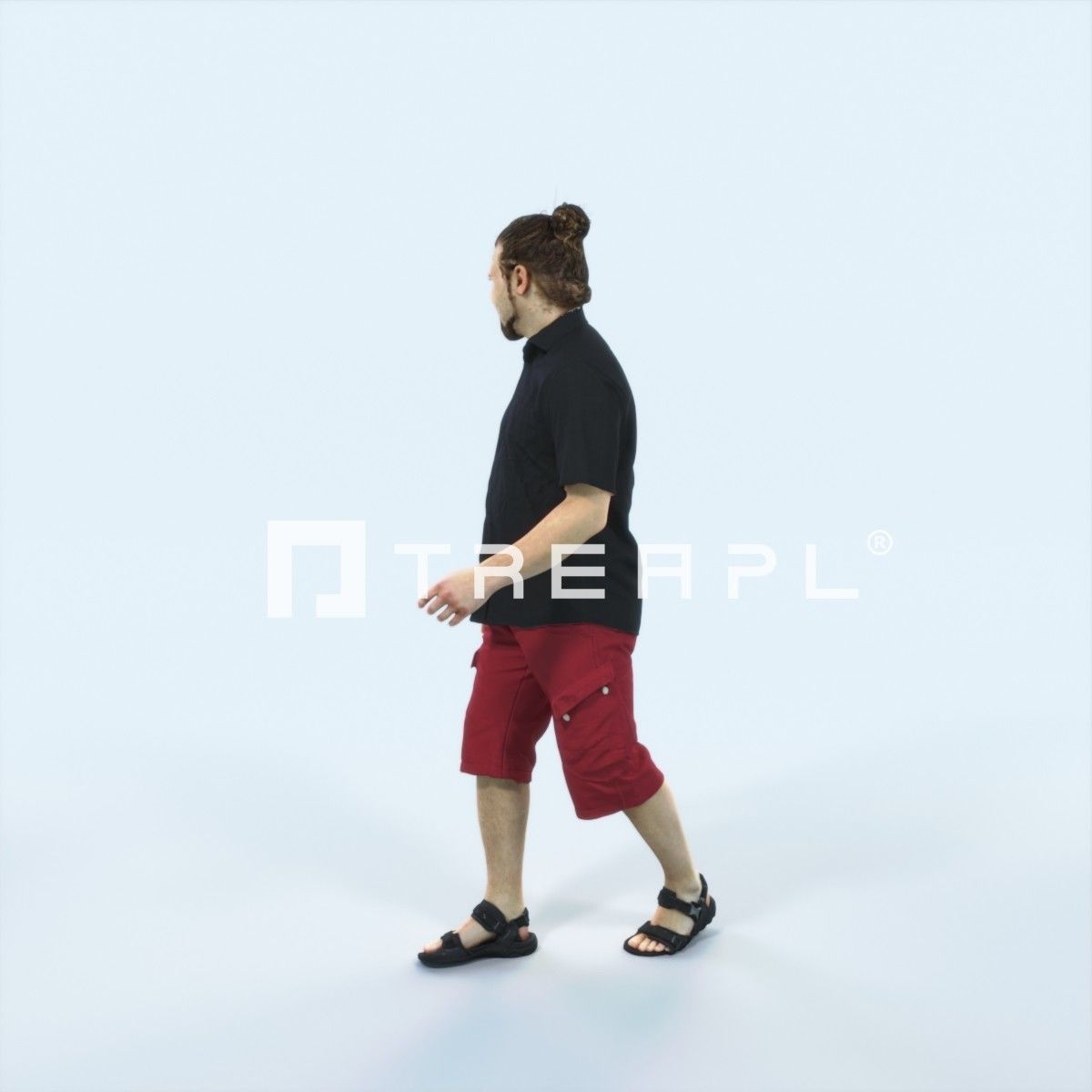 Keen 07E Listening Summer walking Casual Man Low-poly 3D model_5