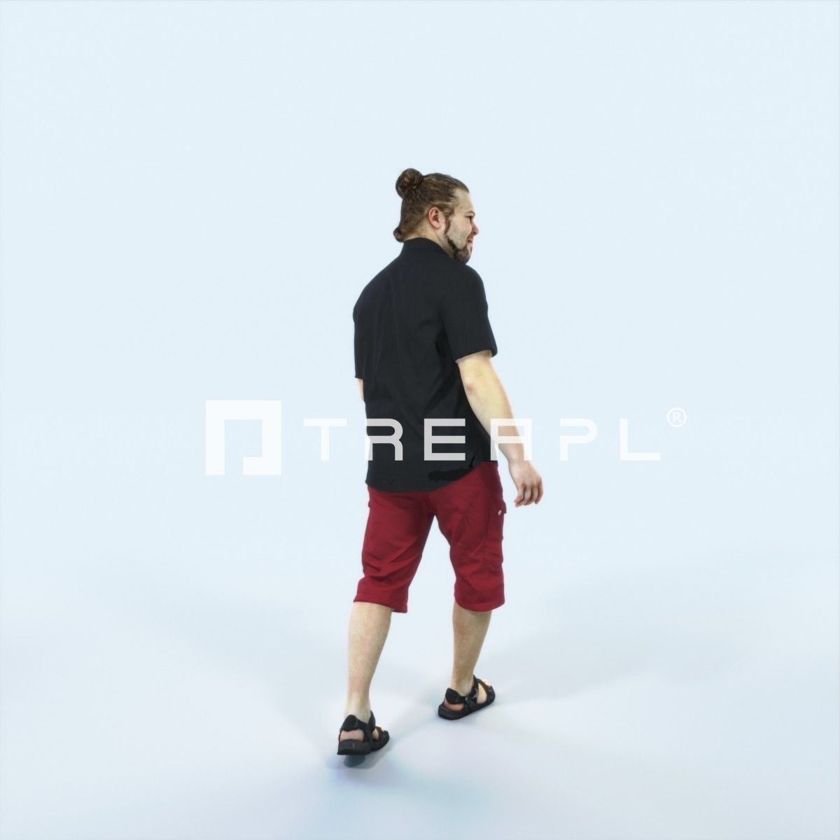 Keen 07E Listening Summer walking Casual Man Low-poly 3D model_3