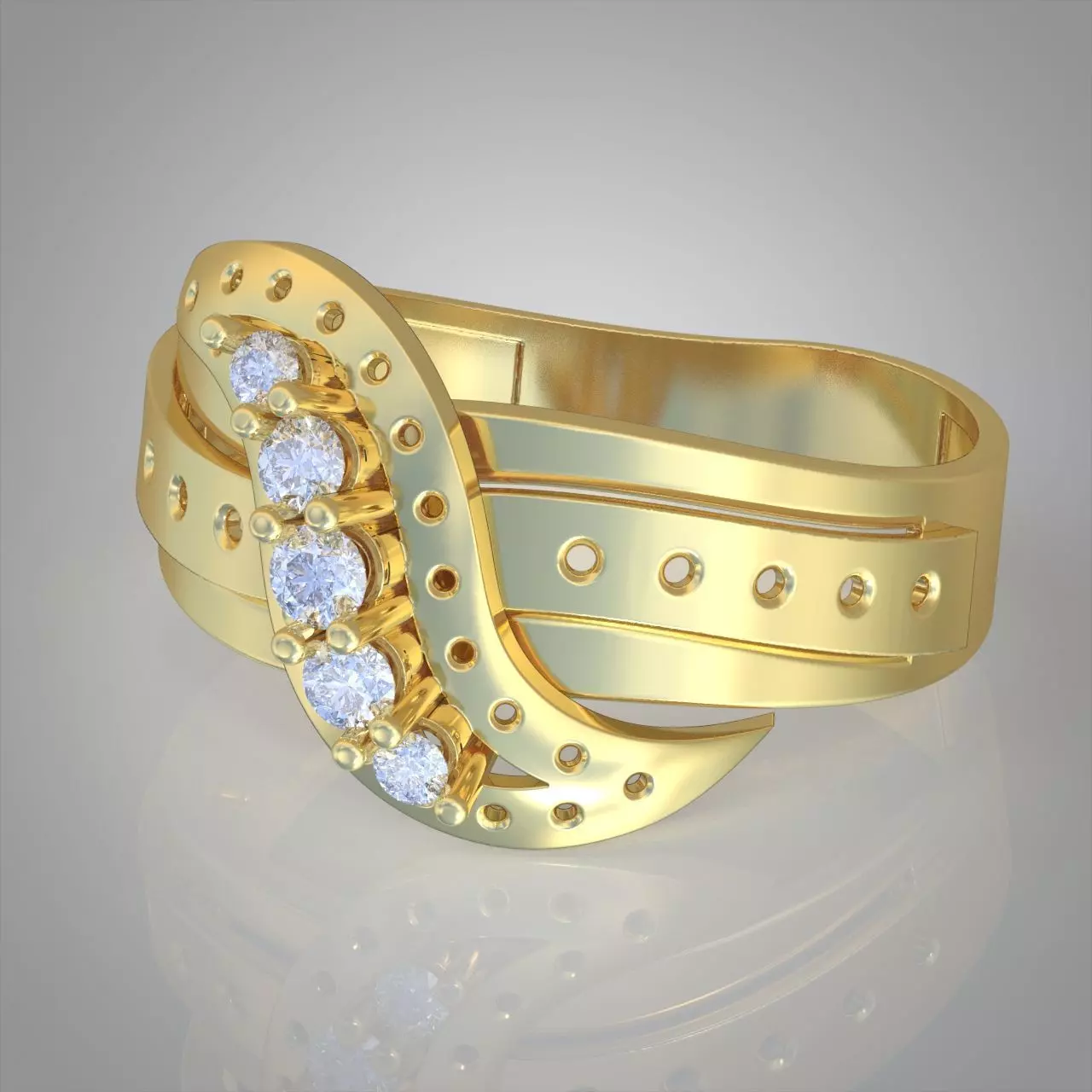 Diamond ring 0357 3D printable model Free 3D print model