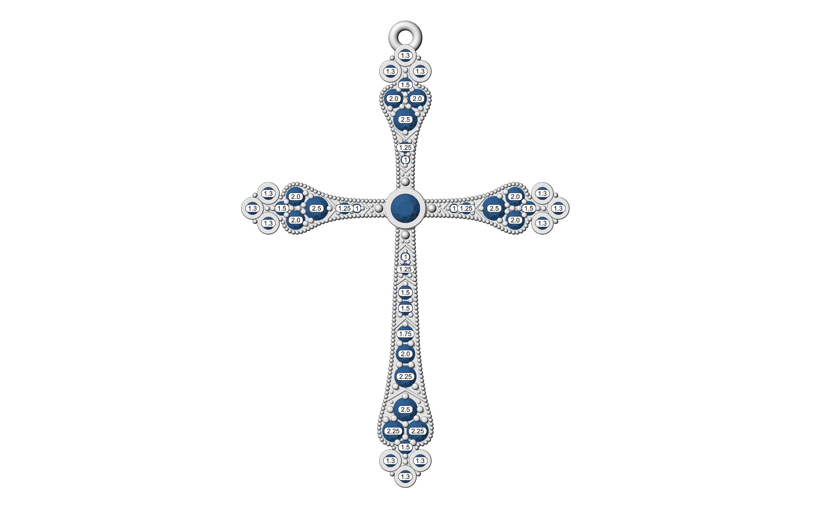 Cross pendant N 1 3D print model_13