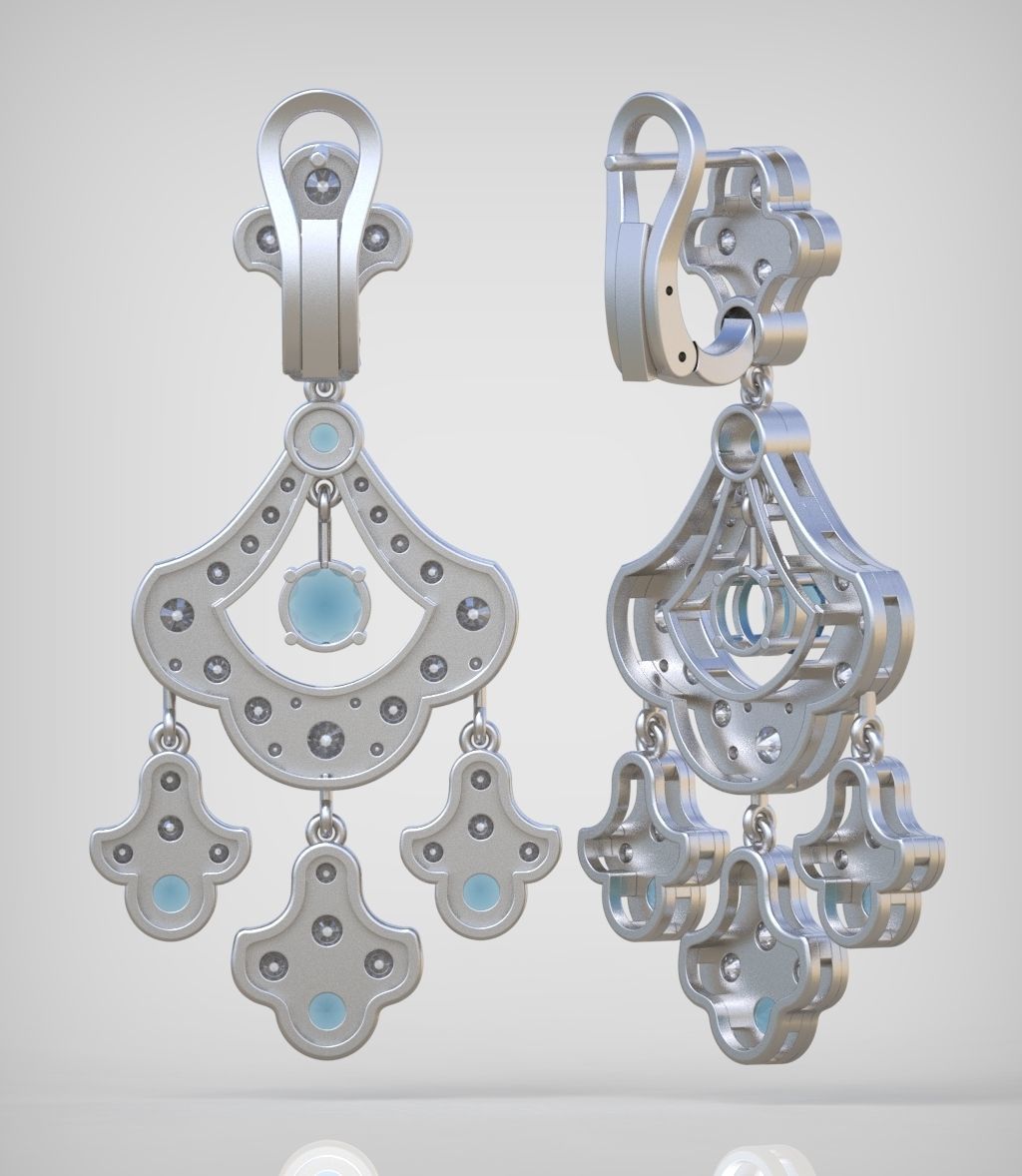 Graff Earring model 0266 3D printable model10- 3D print model_11