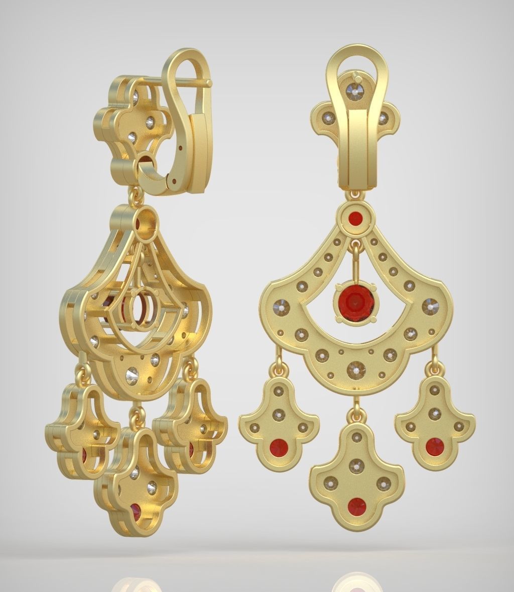 Graff Earring model 0266 3D printable model10- 3D print model_9