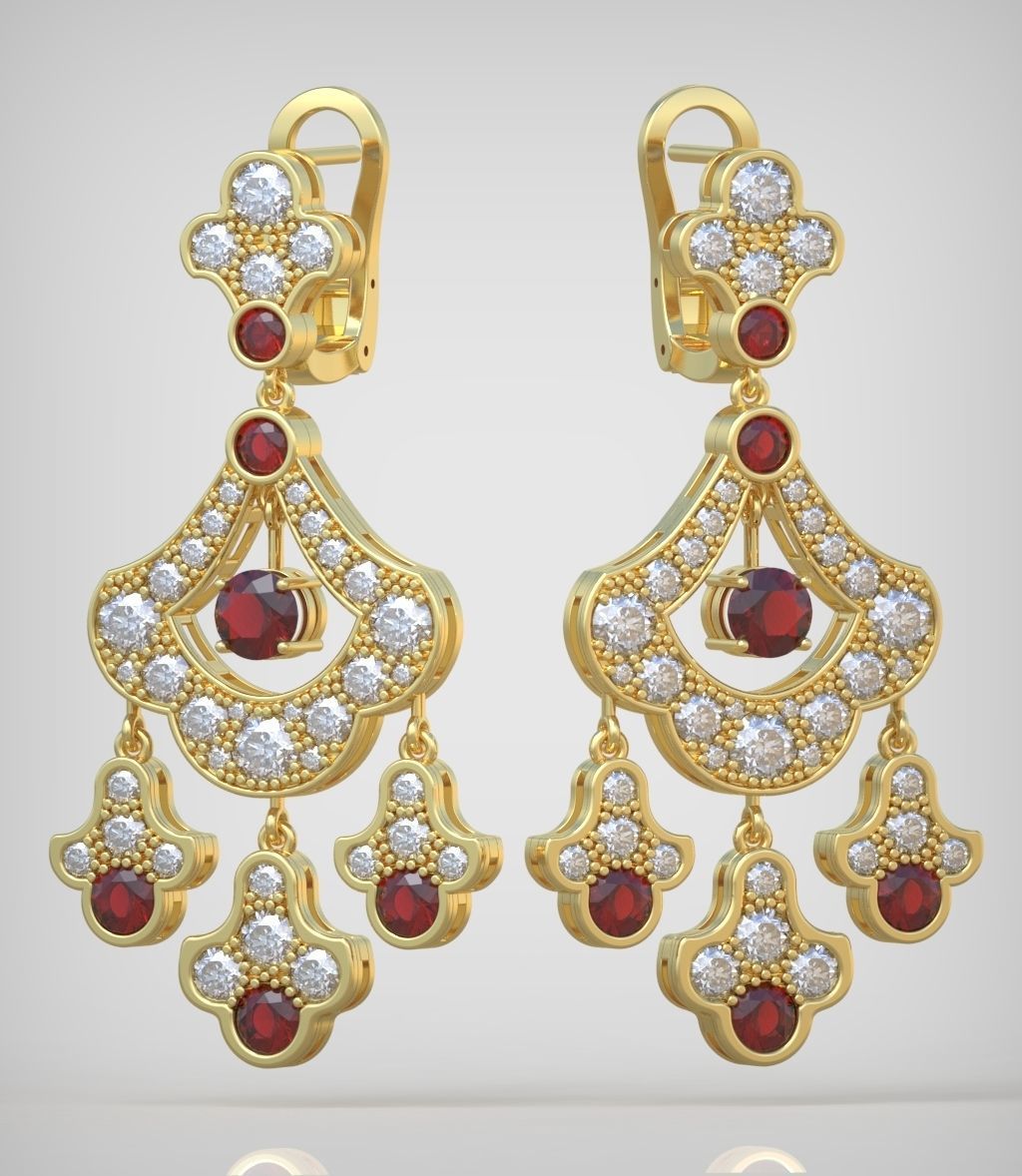 Graff Earring model 0266 3D printable model10- 3D print model_3