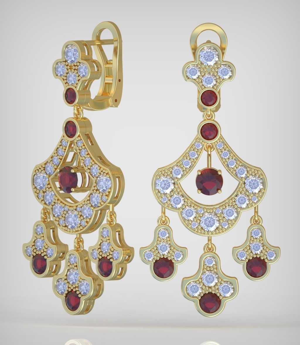 Graff Earring model 0266 3D printable model10- 3D print model_2