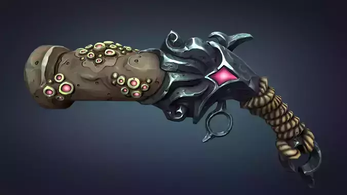 Octopus pistol Low-poly 3D model