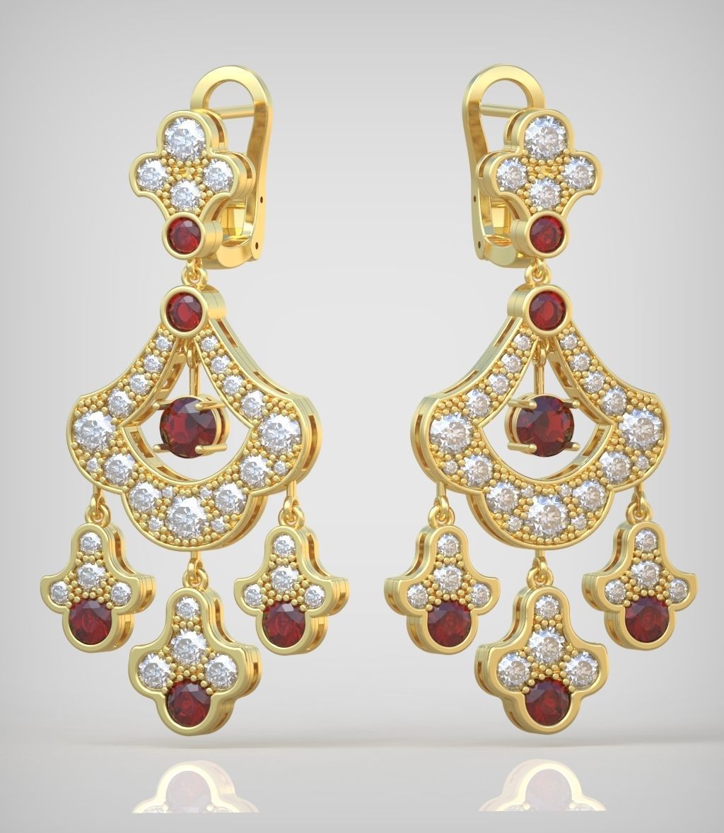 Earring model 0267 3D printable model11 3D print model_9