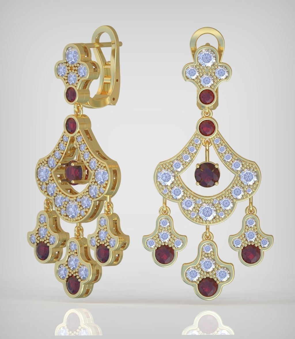 Earring model 0267 3D printable model11 3D print model_1