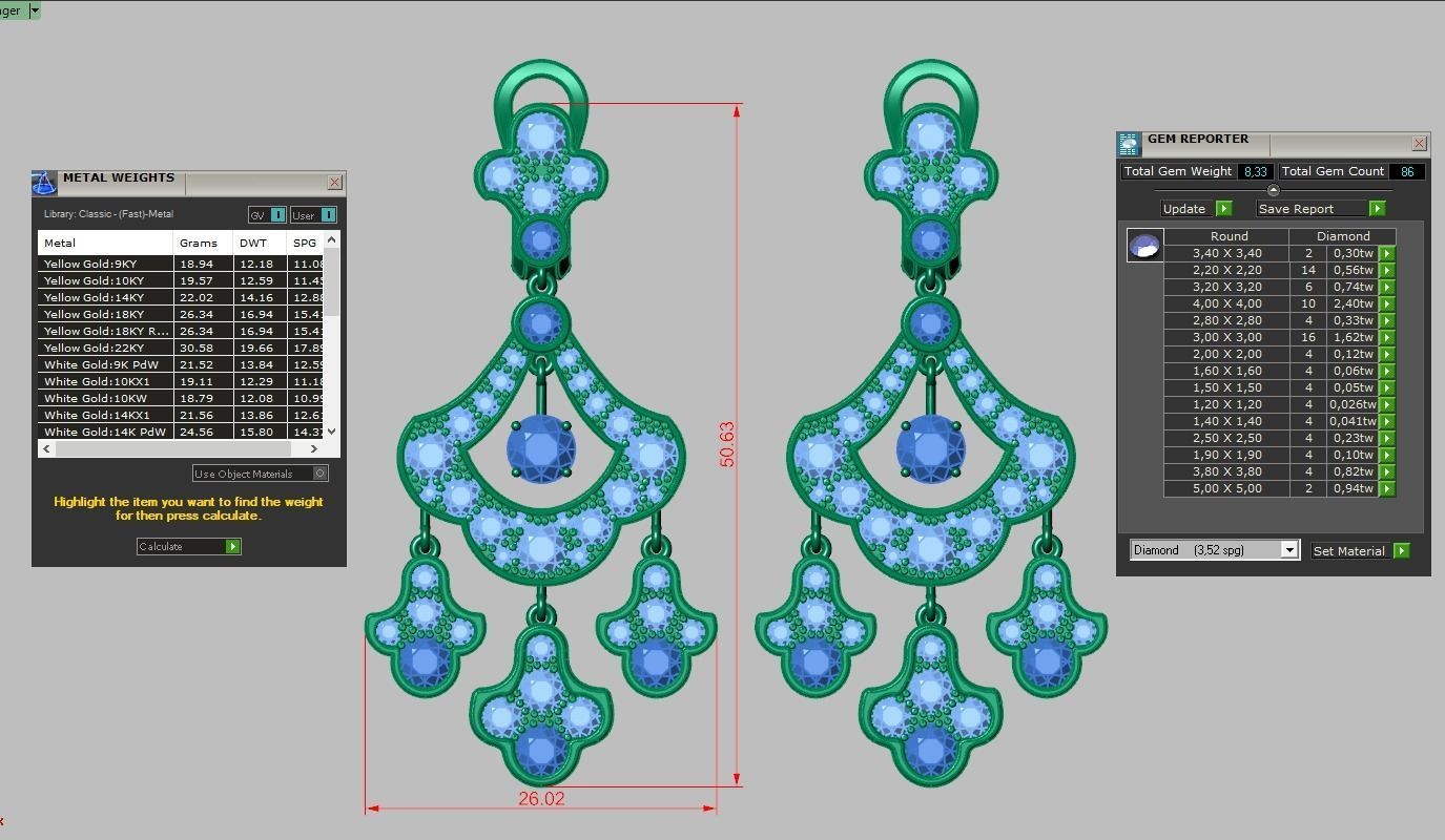 Earring model 0267 3D printable model11 3D print model_16