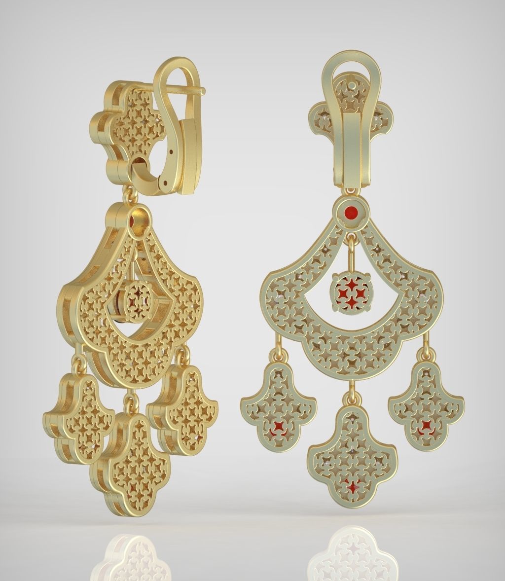 Earring model 0267 3D printable model11 3D print model_3