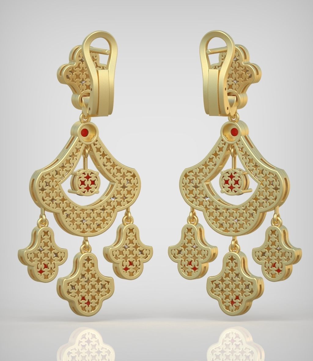 Earring model 0267 3D printable model11 3D print model_4