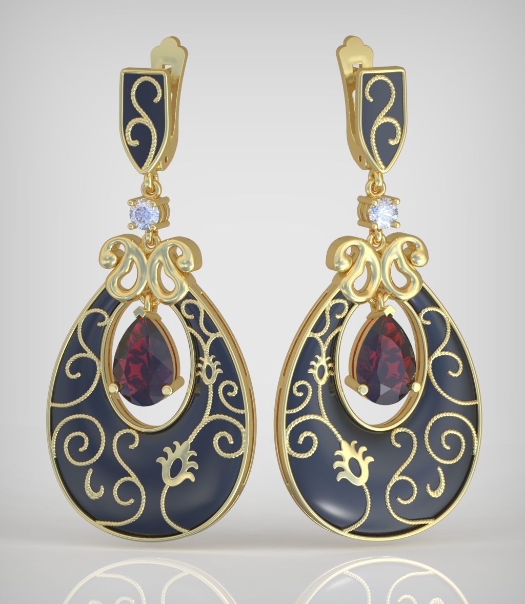 Earring model 0268 3D printable model12 3D print model_2