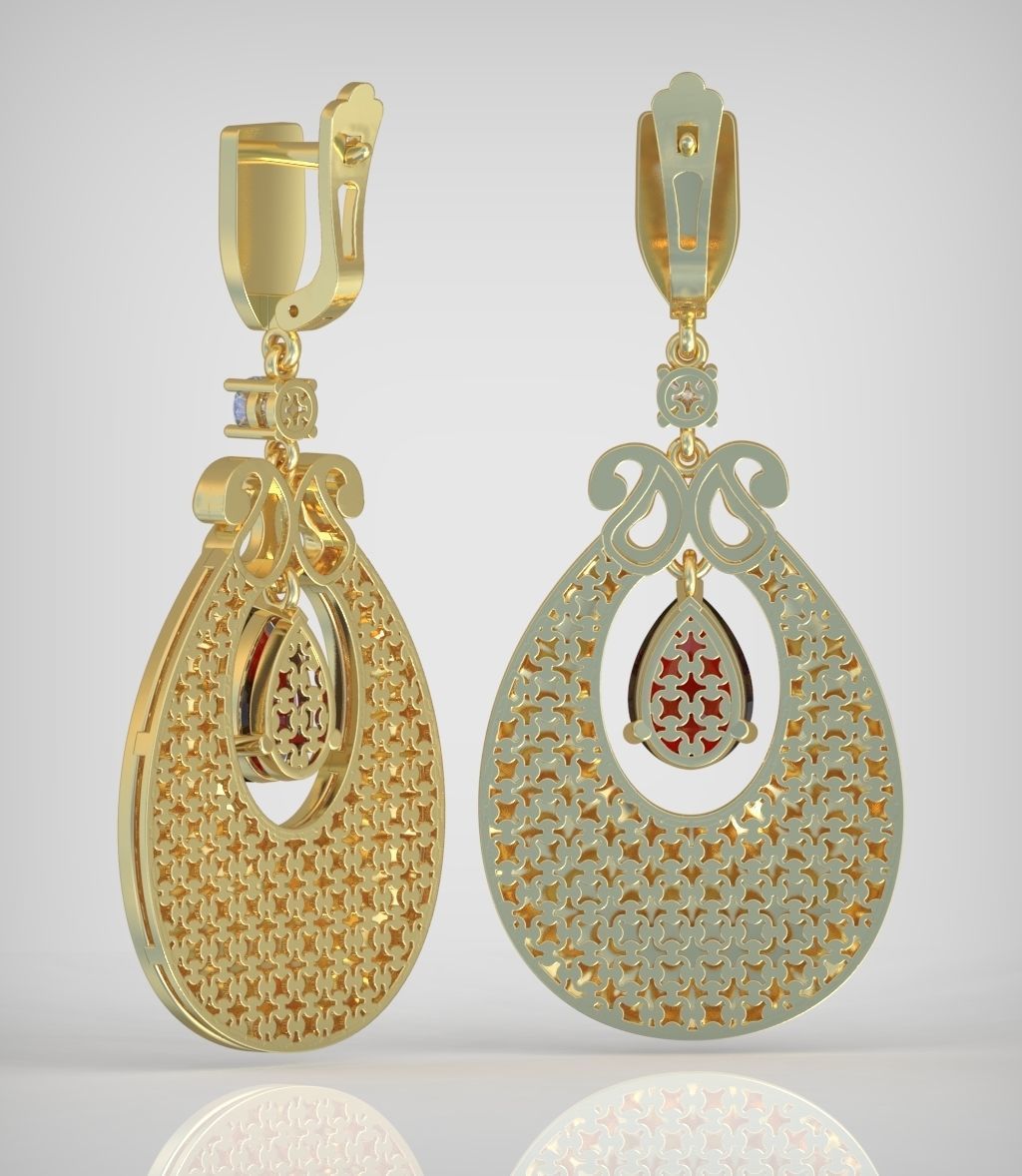 Earring model 0268 3D printable model12 3D print model_6