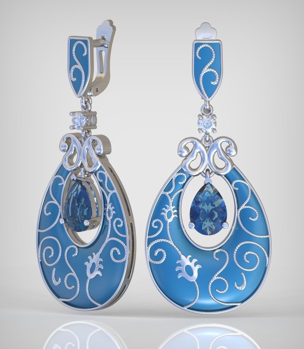 Earring model 0268 3D printable model12 3D print model_1